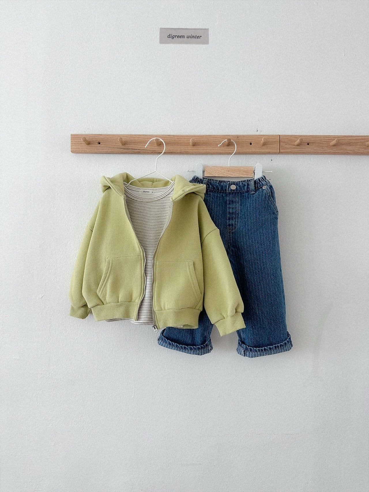 [digreen] Stitch Denim Pants