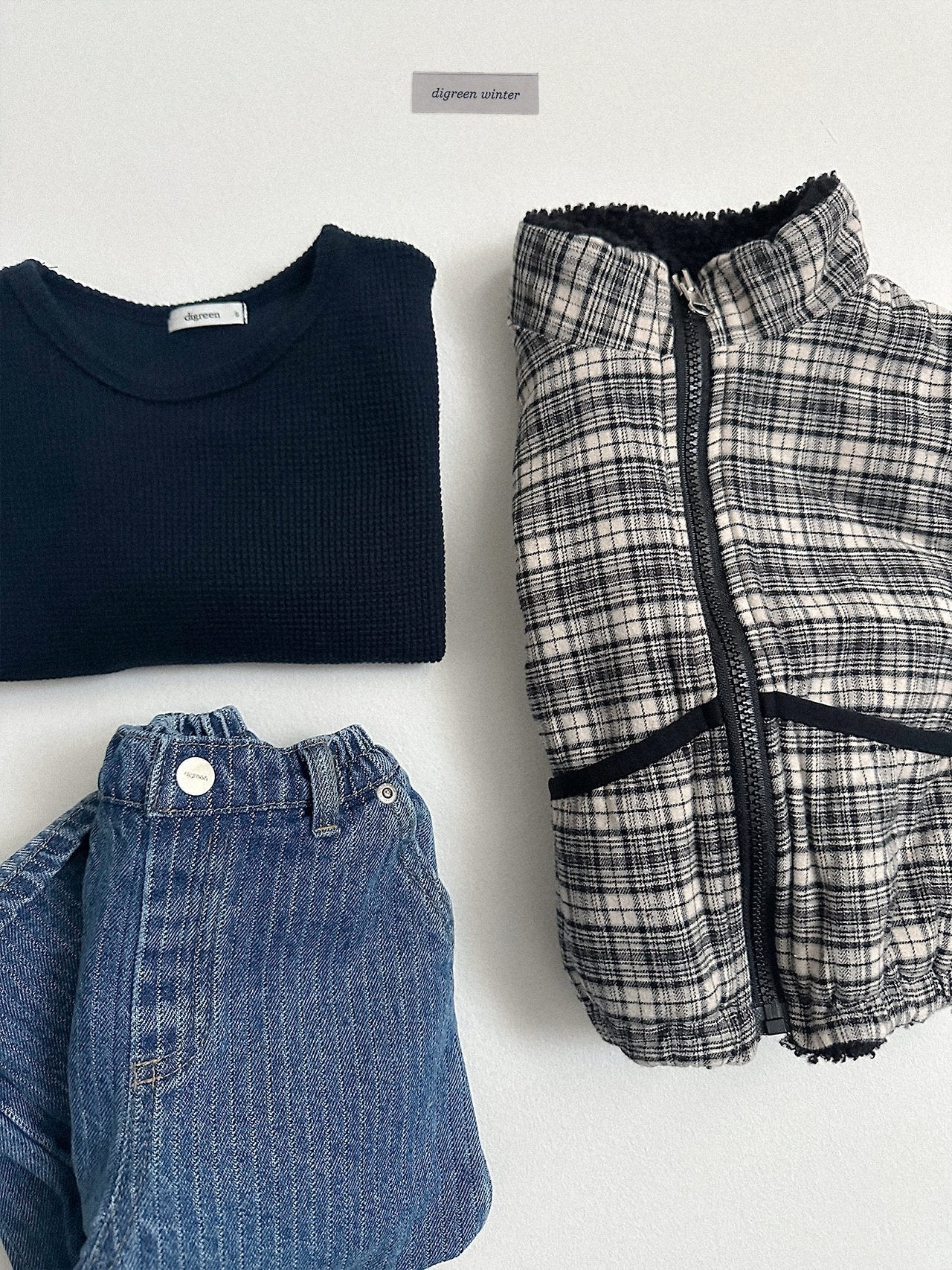 [digreen] Stitch Denim Pants
