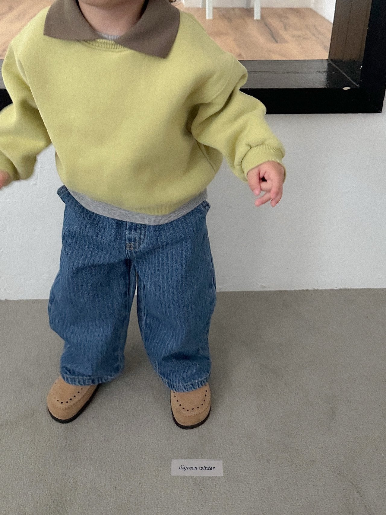 [digreen] Stitch Denim Pants