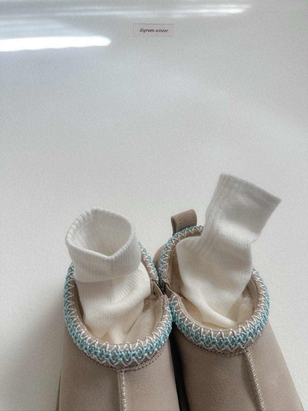 [digreen] Dual Rib Socks(Cream Set)