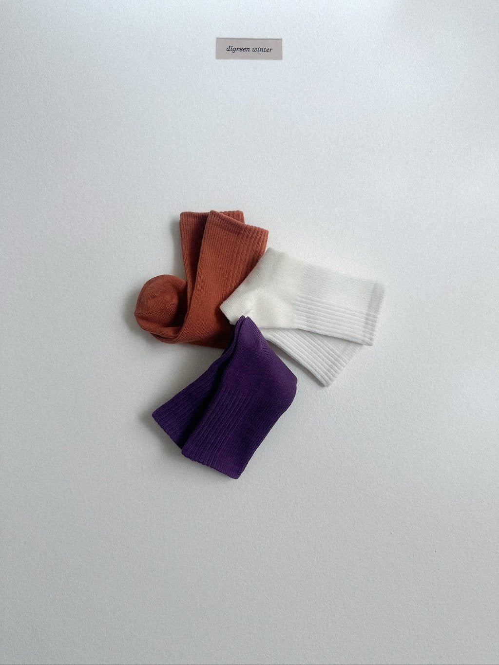 [digreen] Dual Rib Socks(Cream Set)