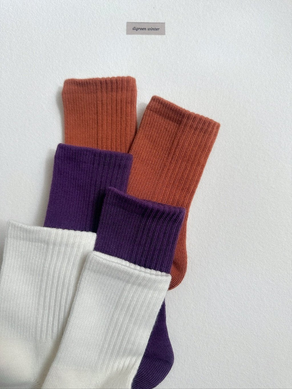 [digreen] Dual Rib Socks(Cream Set)