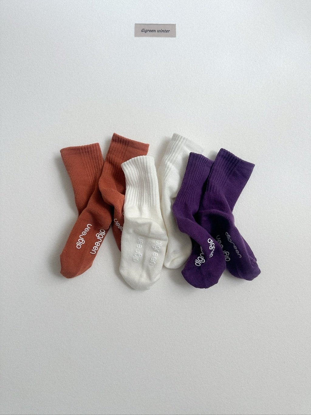 [digreen] Dual Rib Socks(Cream Set)