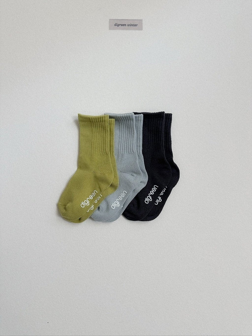 [digreen] Dual Rib Socks(Black Set)