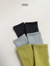 [digreen] Dual Rib Socks(Black Set)