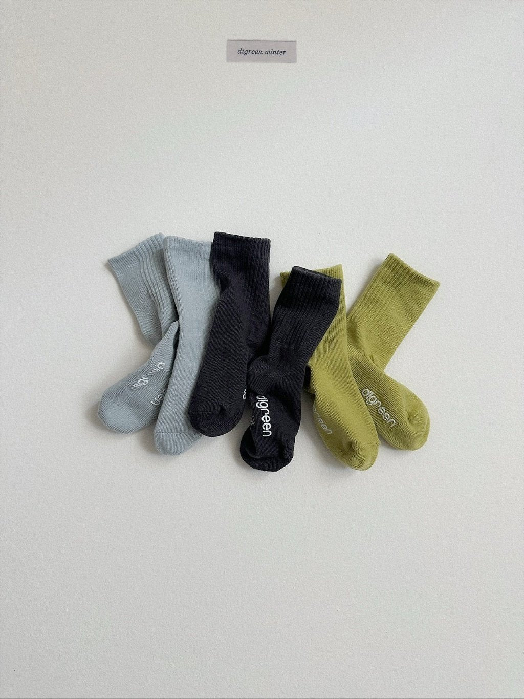 [digreen] Dual Rib Socks(Black Set)