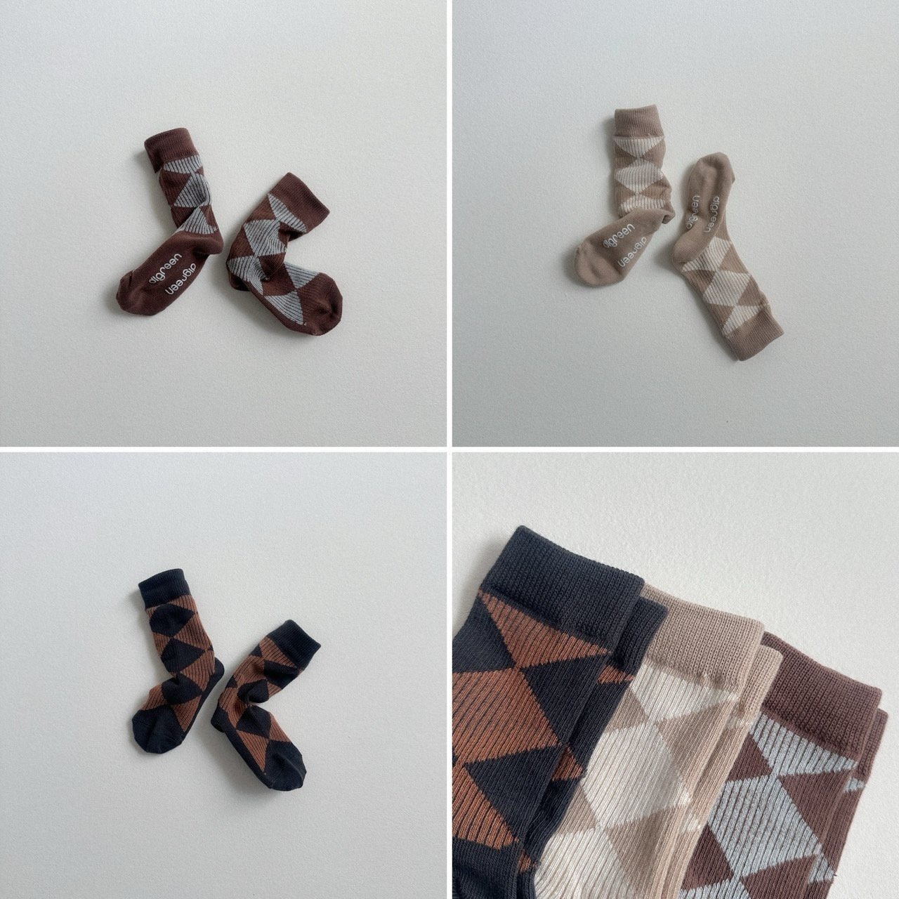 [digreen] Diamond Socks Set
