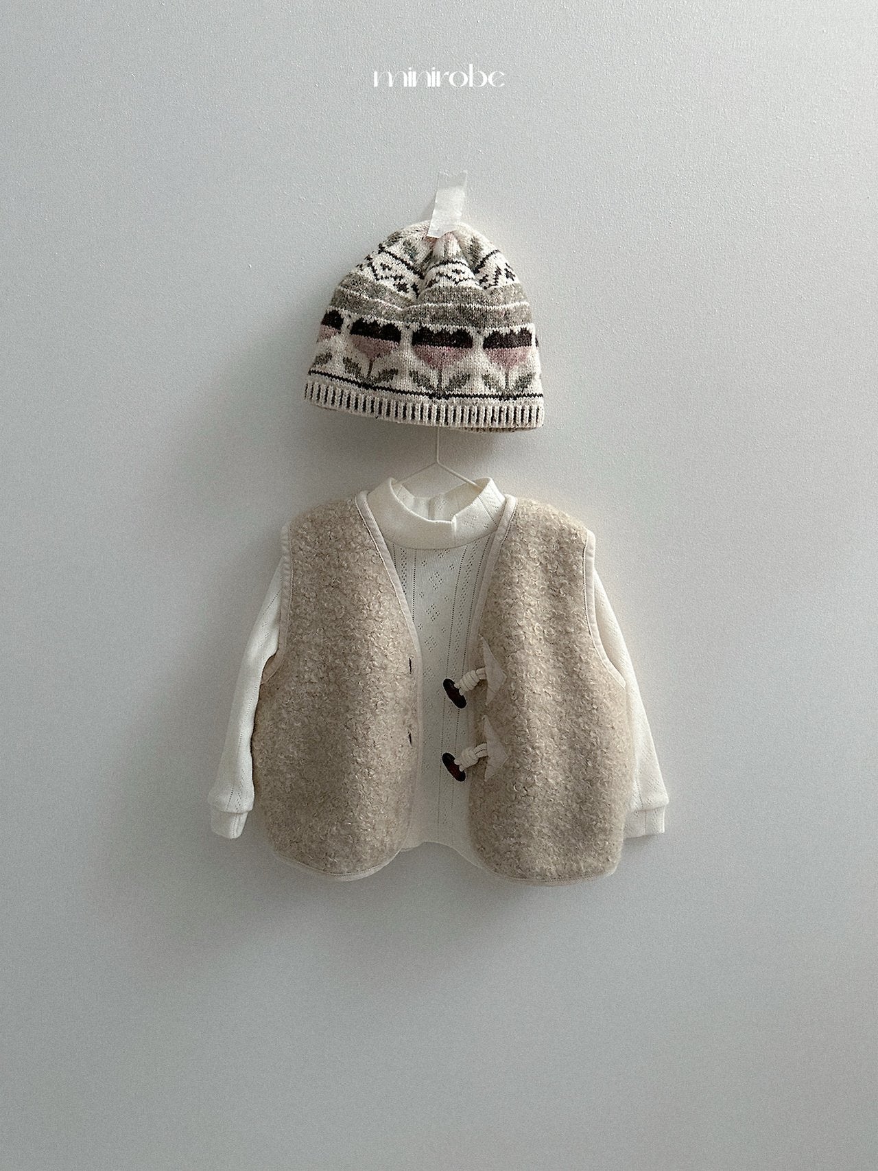 [minirobe] Flower jacquard beanie