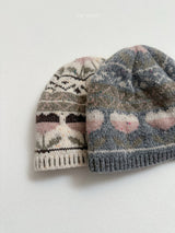 [minirobe] Flower jacquard beanie