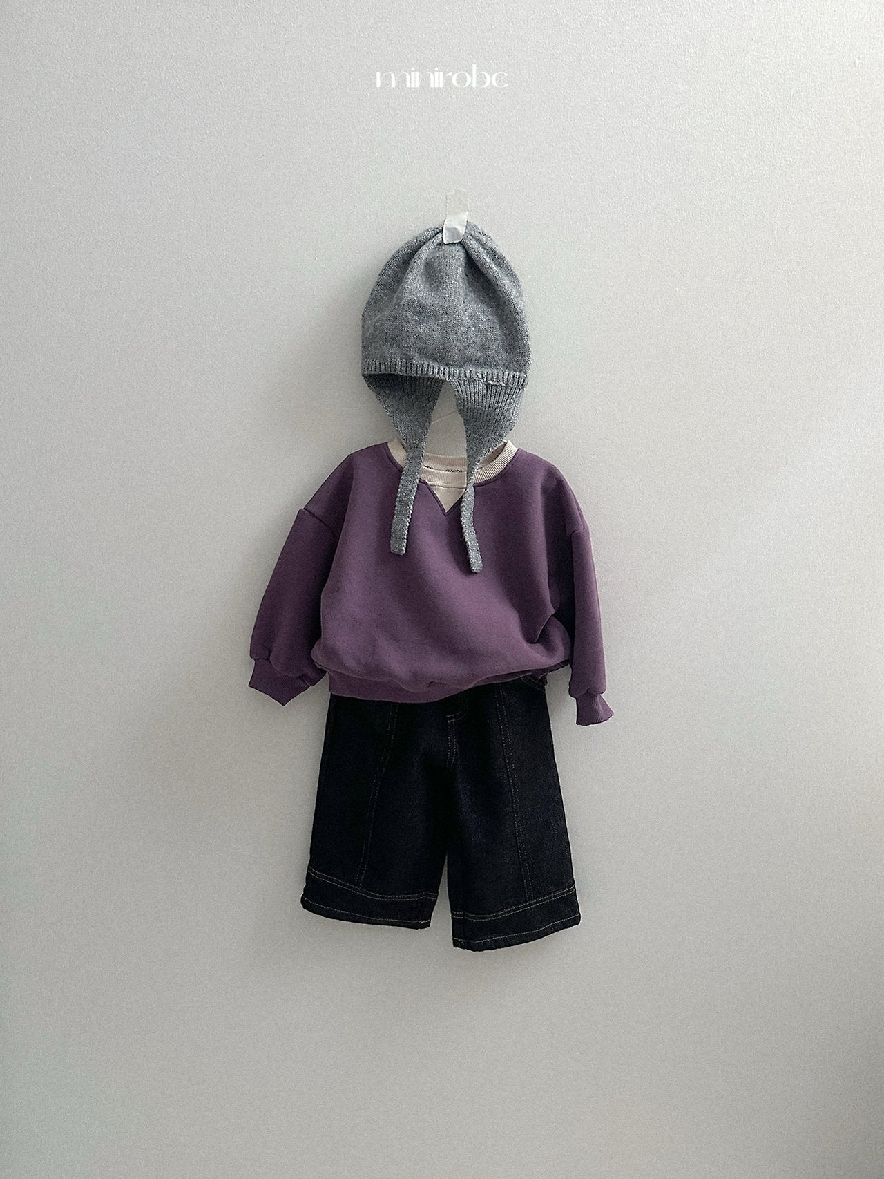 [minirobe] Two-Tone Sweatshirt