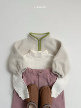 [minirobe] Two-tone fleece half zip
