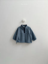 [minirobe] Two-tone fleece half zip