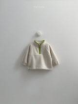 [minirobe] Two-tone fleece half zip