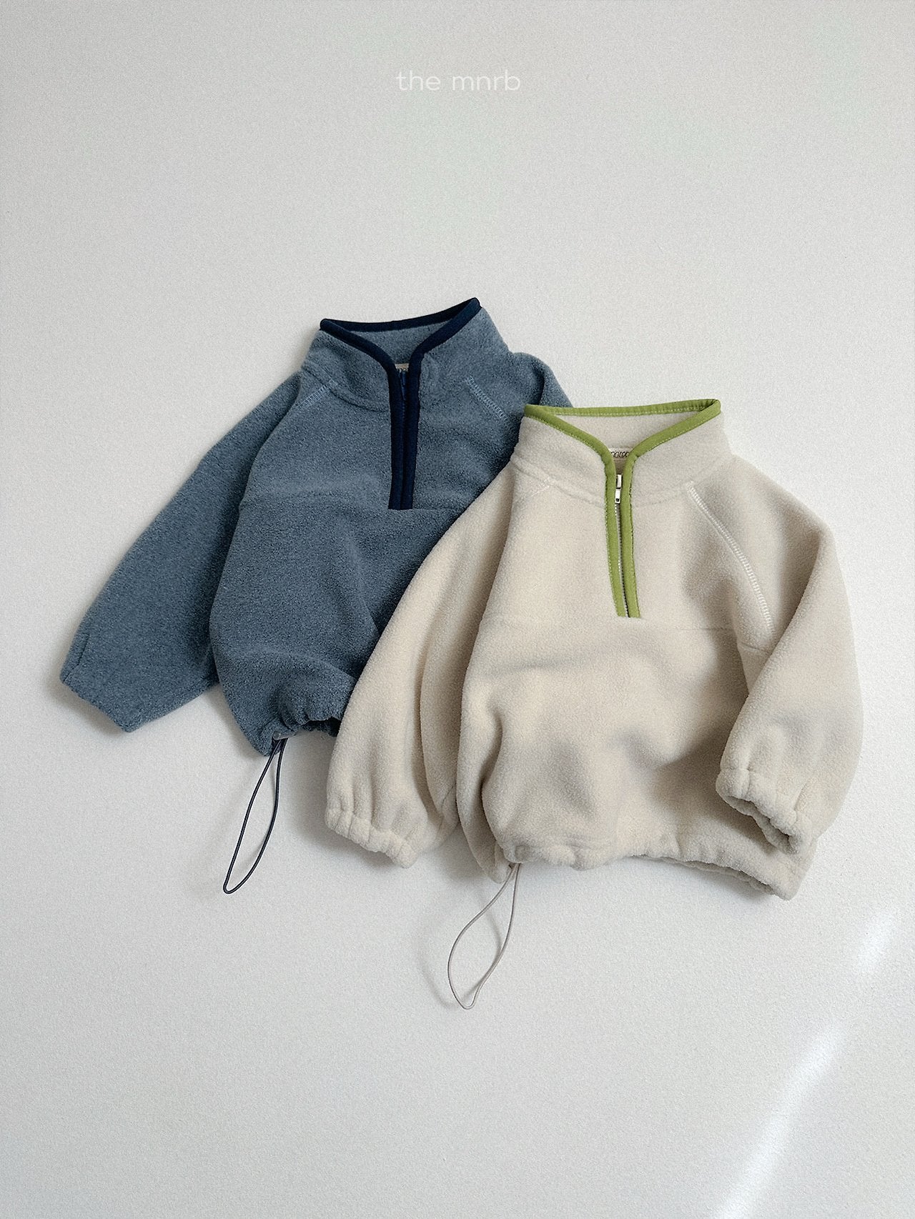 [minirobe] Two-tone fleece half zip
