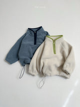[minirobe] Two-tone fleece half zip