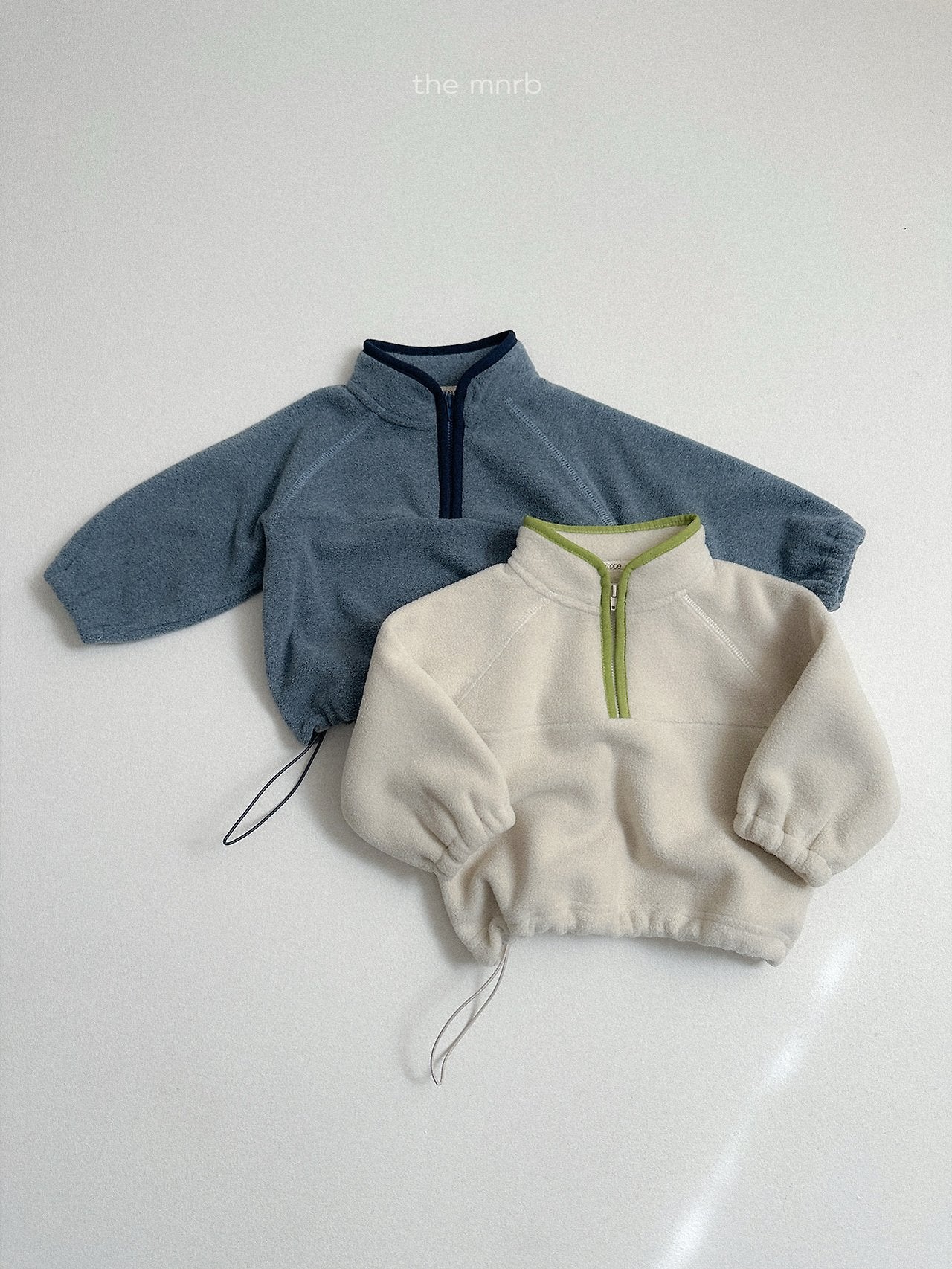 [minirobe] Two-tone fleece half zip