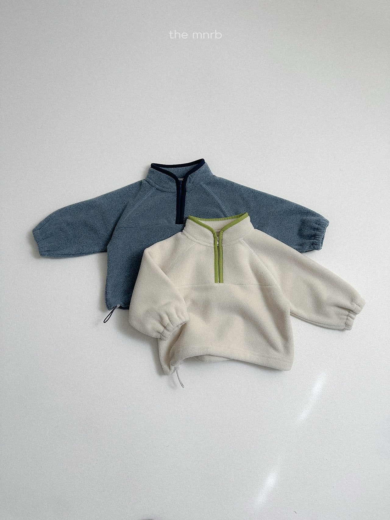 [minirobe] Two-tone fleece half zip