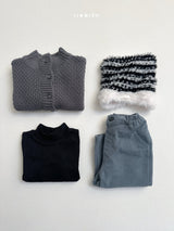 [minirobe] Waffle highneck cardigan