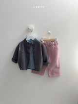 [minirobe] Waffle highneck cardigan
