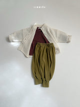 [minirobe] Waffle highneck cardigan