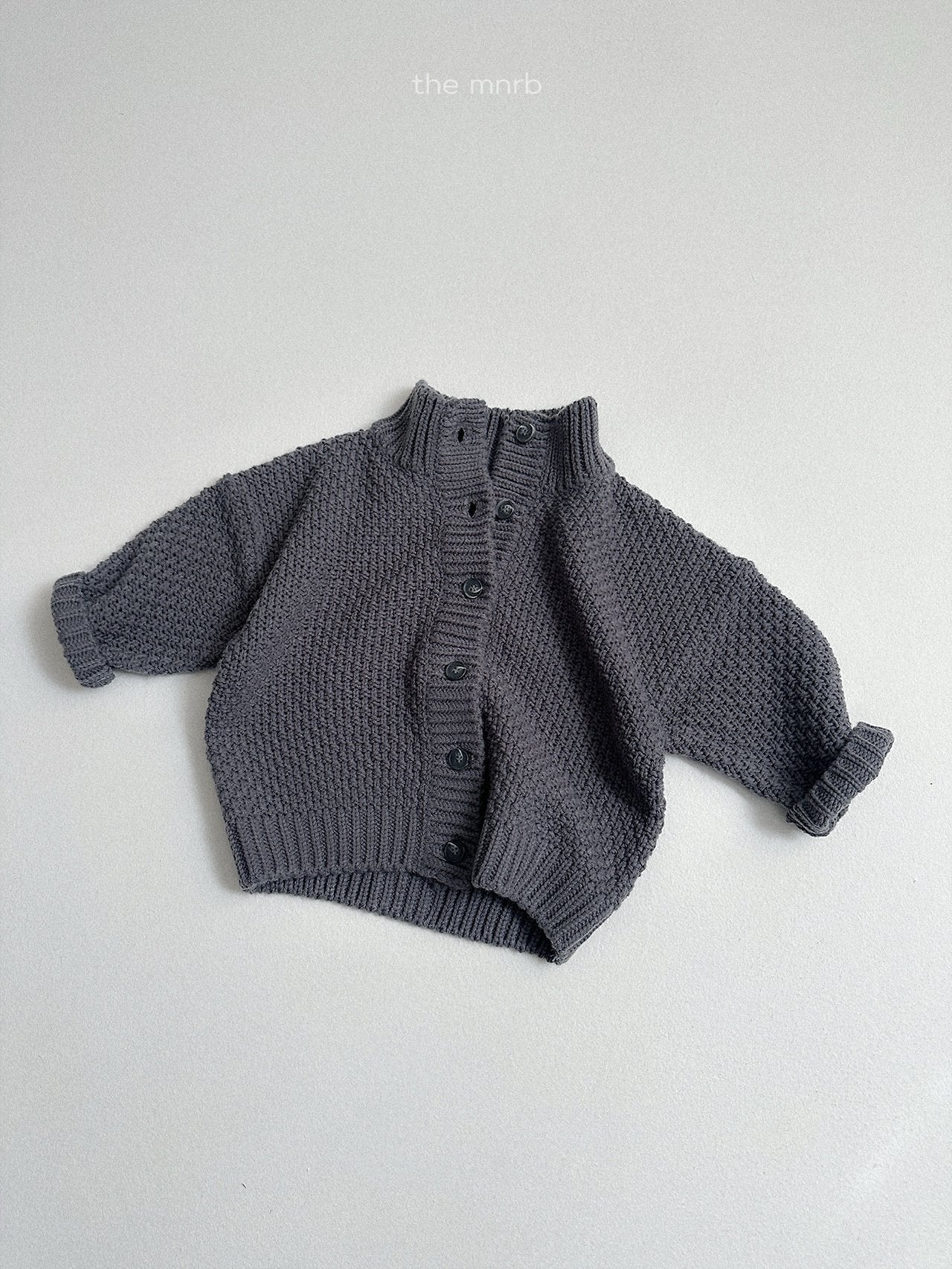 [minirobe] Waffle highneck cardigan