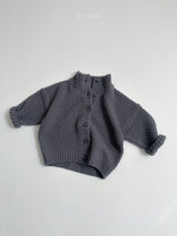 [minirobe] Waffle highneck cardigan