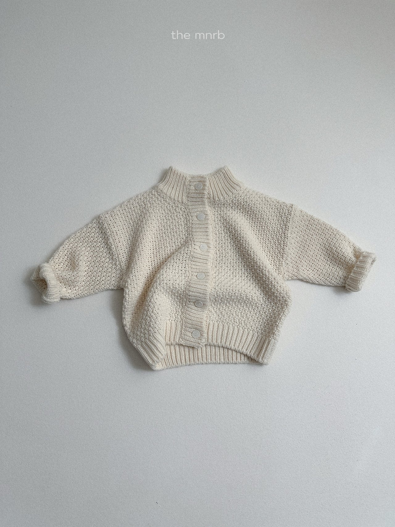 [minirobe] Waffle highneck cardigan