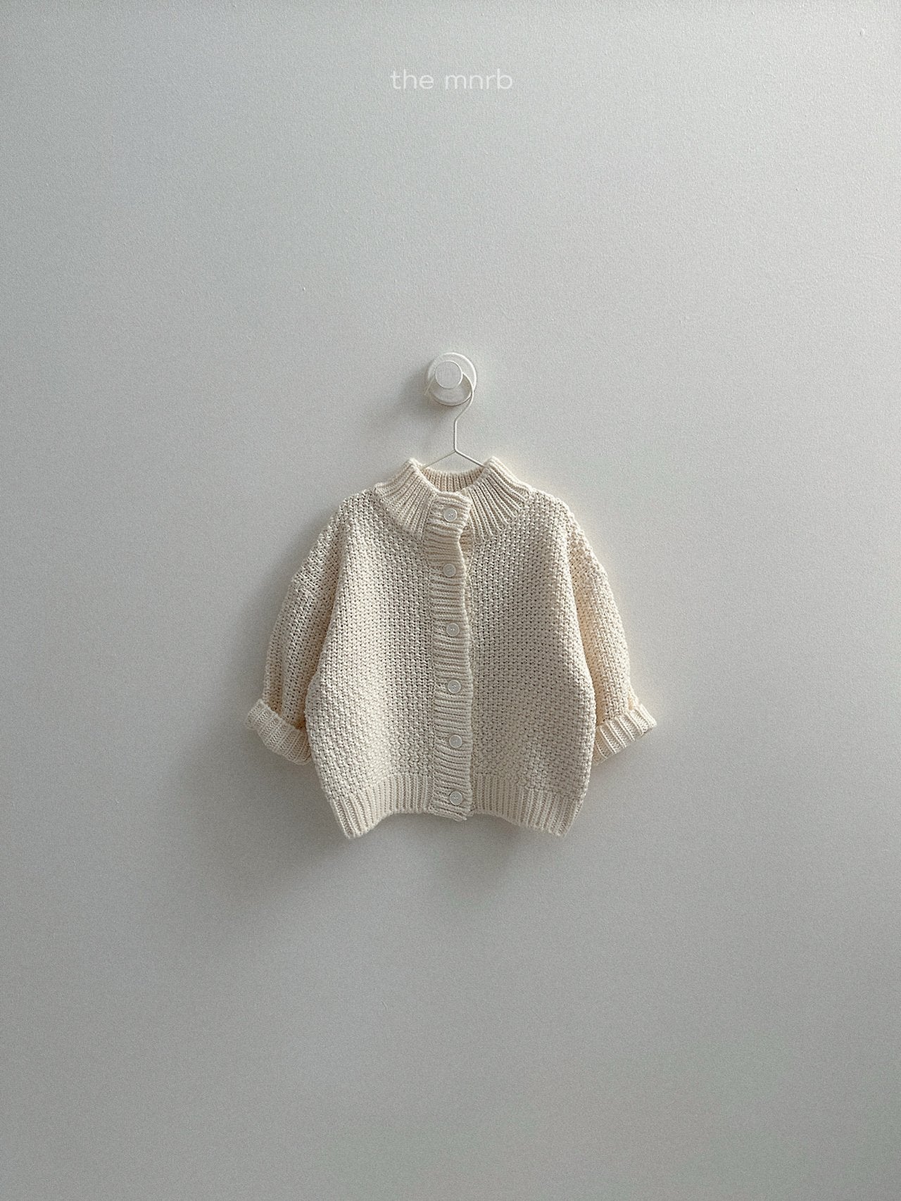 [minirobe] Waffle highneck cardigan
