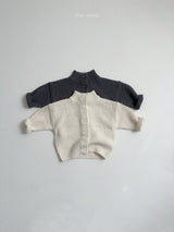 [minirobe] Waffle highneck cardigan