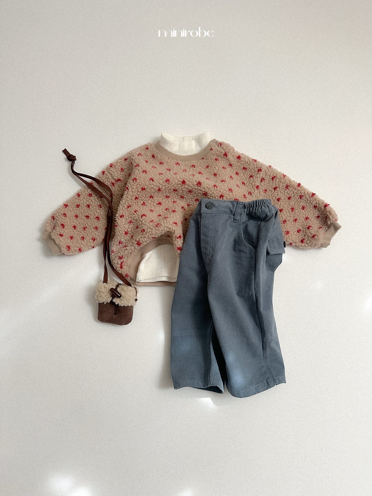 [minirobe] Button peach pants
