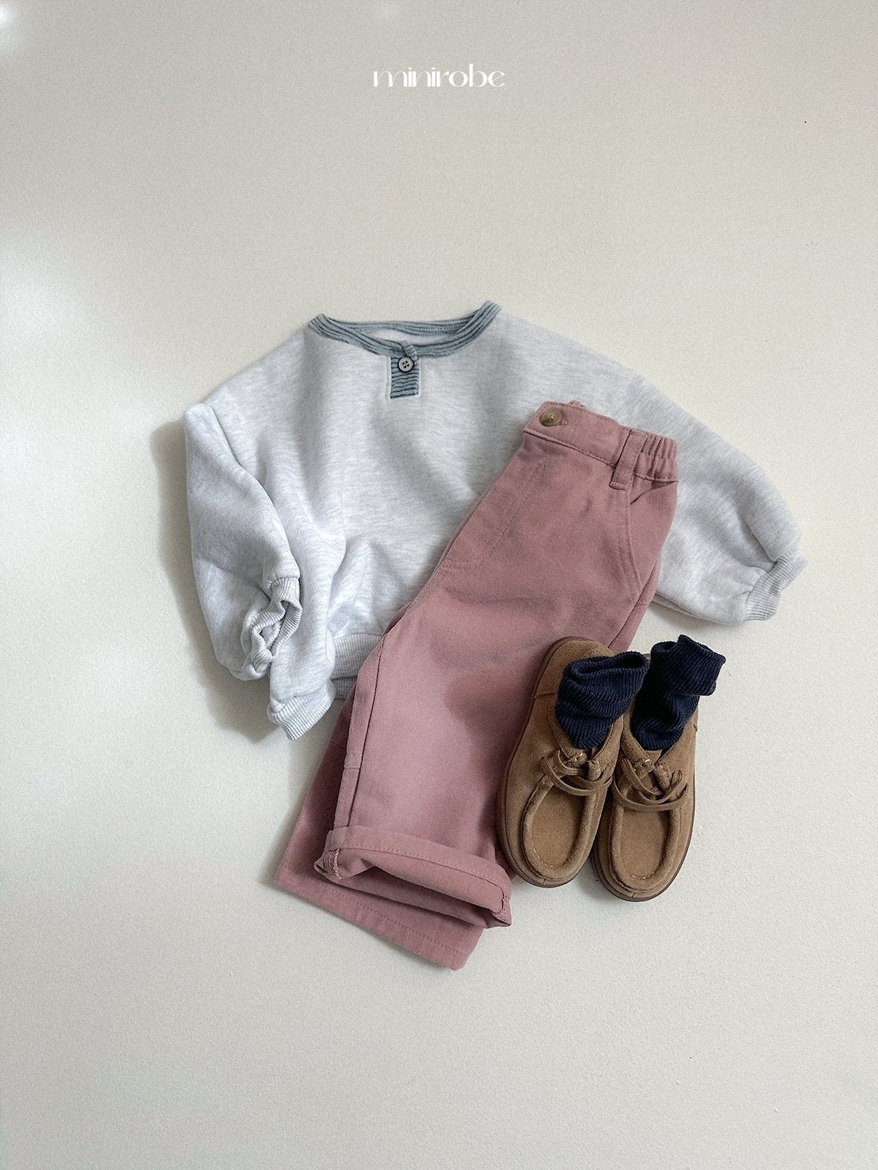 [minirobe] Button peach pants
