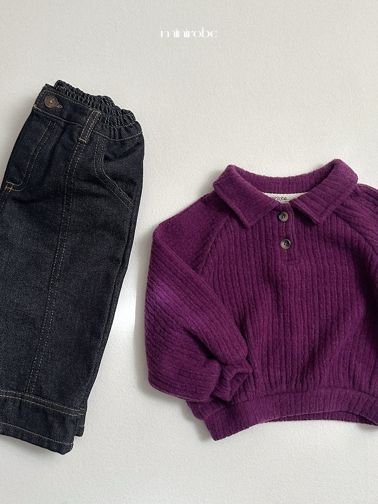 [minirobe] Boy collared sweatshirt