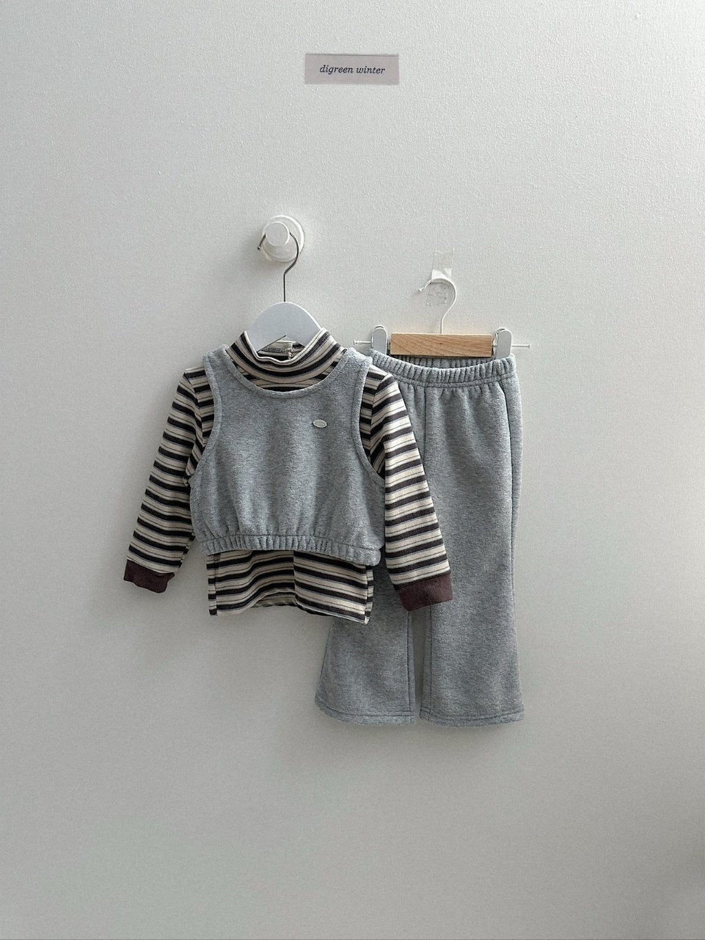 [digreen] Mix Stripe Bottleneck Tee