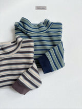 [digreen] Mix Stripe Bottleneck Tee