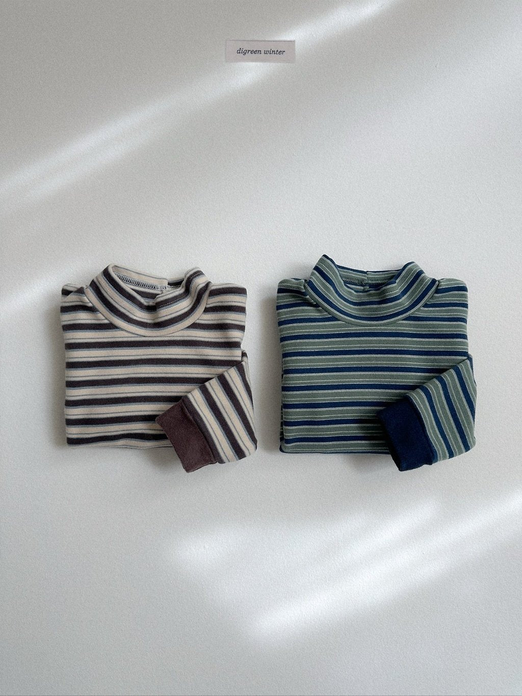 [digreen] Mix Stripe Bottleneck Tee
