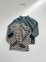 [digreen] Mix Stripe Bottleneck Tee