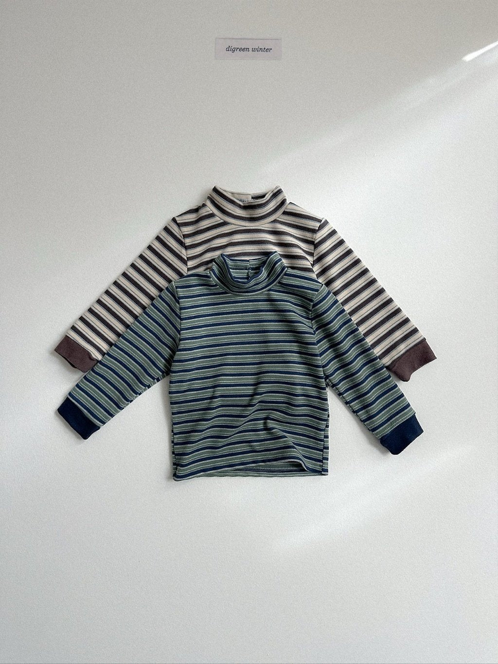 [digreen] Mix Stripe Bottleneck Tee
