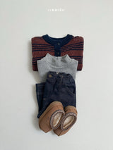 [minirobe] Four line knit cardigan