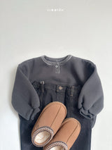 [minirobe] Non-fade panel denim pants