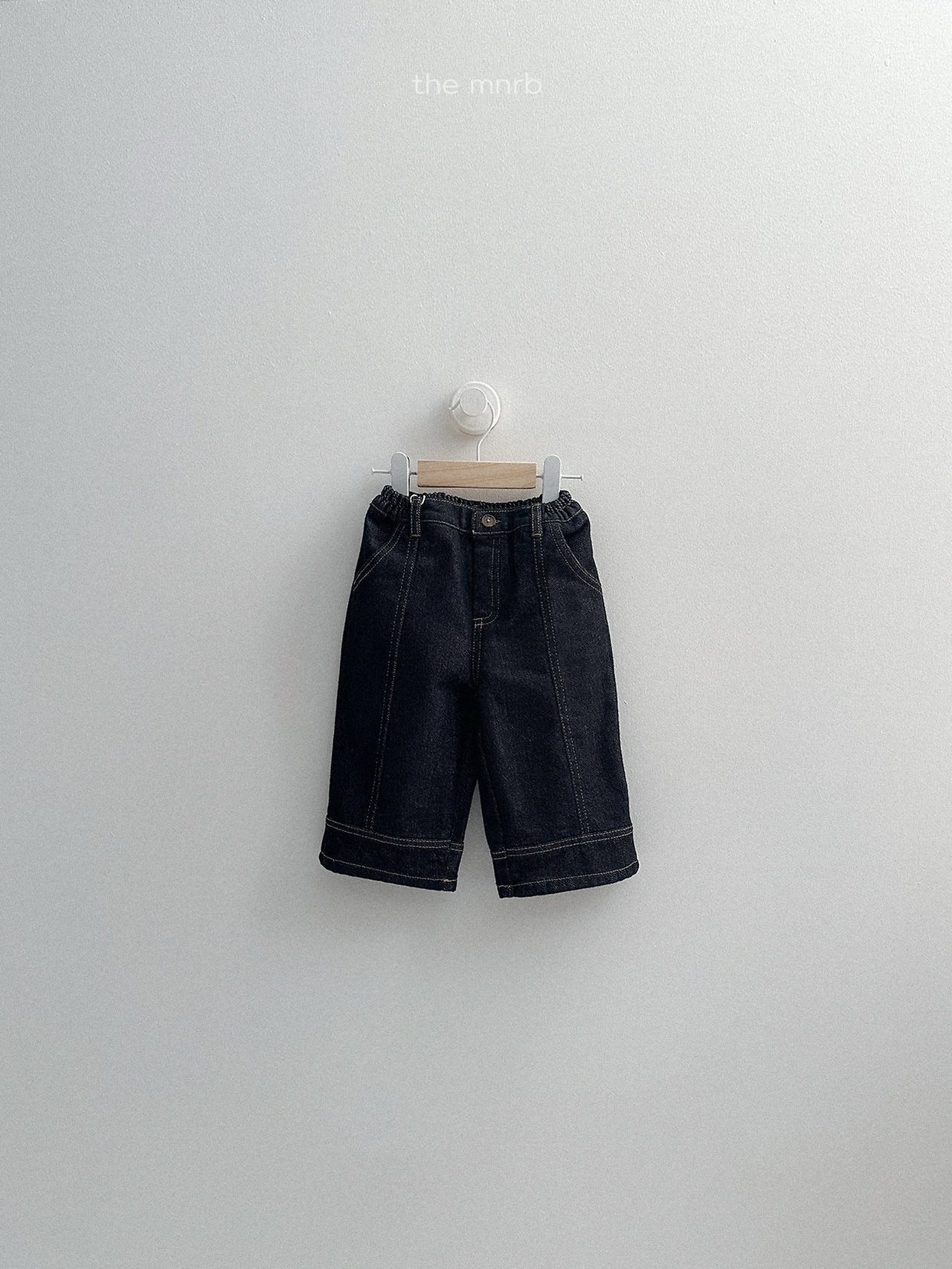 [minirobe] Non-fade panel denim pants