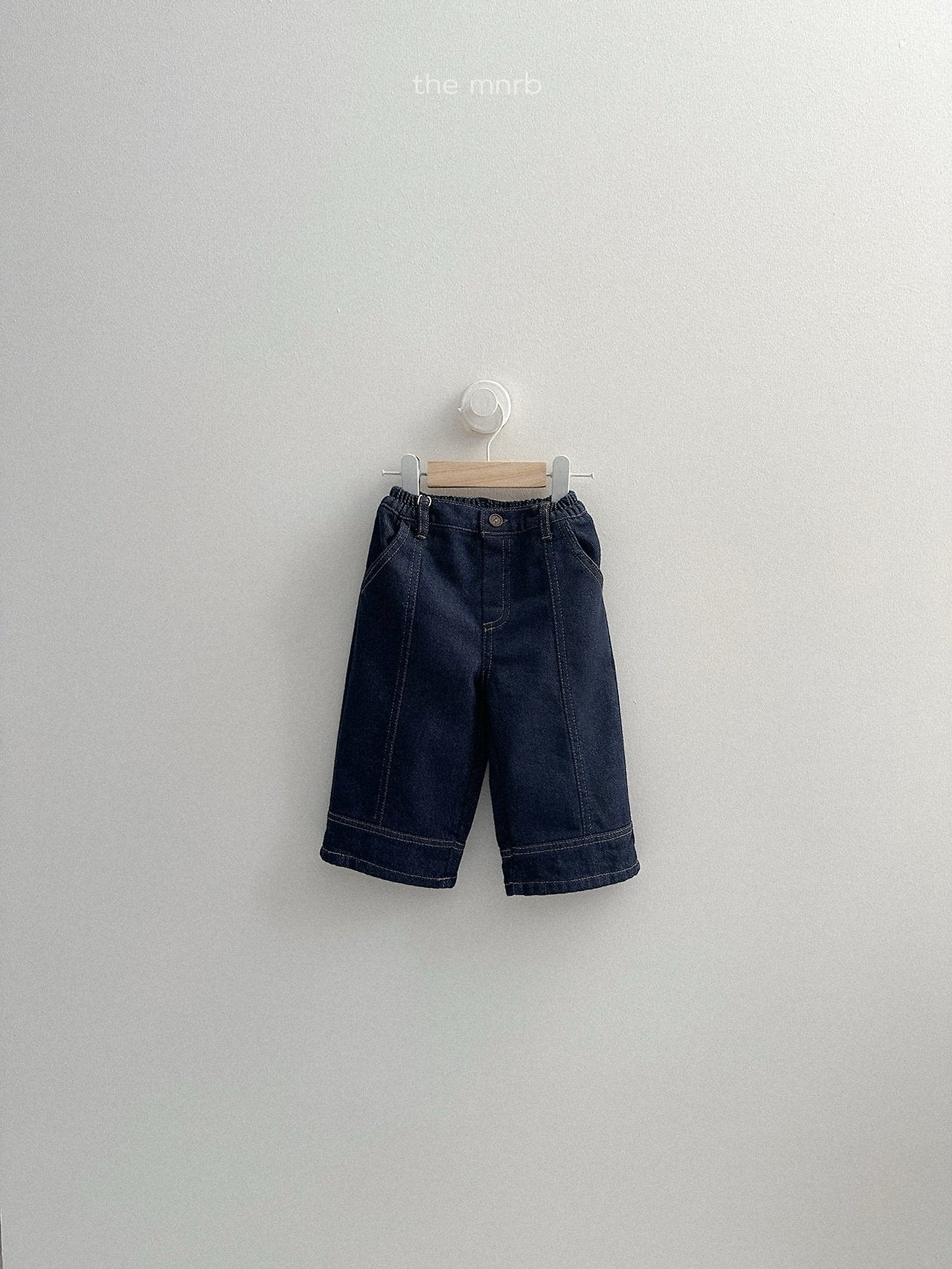 [minirobe] Non-fade panel denim pants