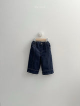 [minirobe] Non-fade panel denim pants