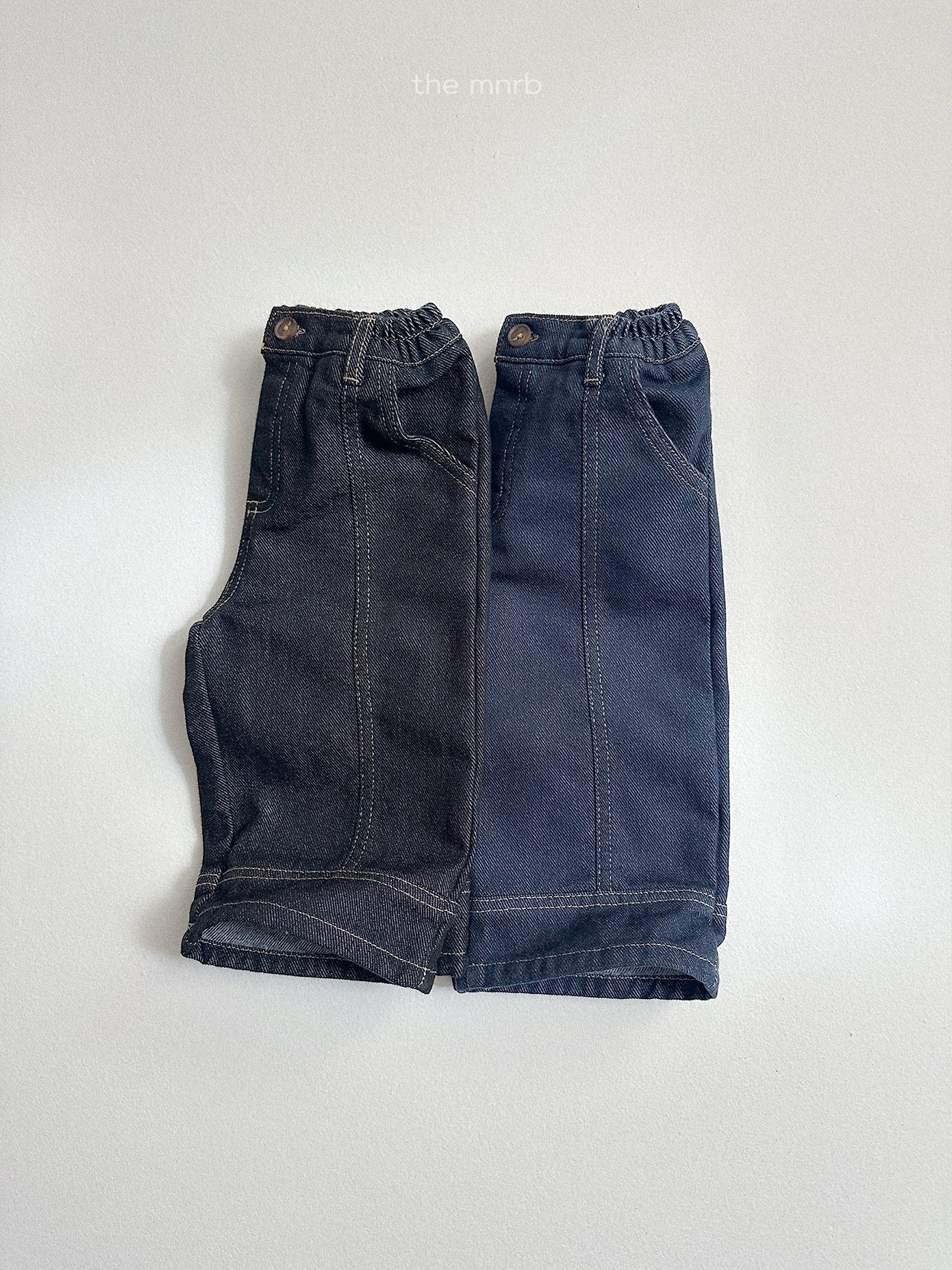 [minirobe] Non-fade panel denim pants