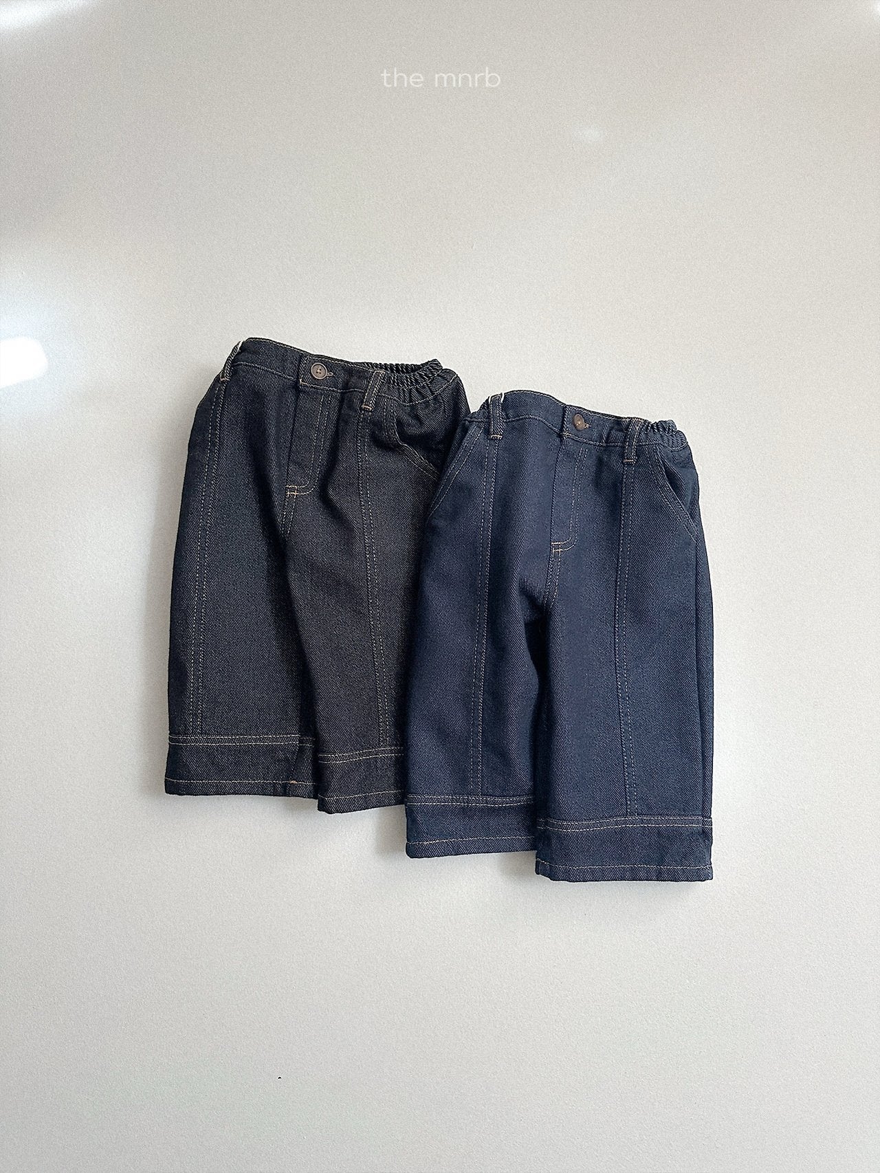 [minirobe] Non-fade panel denim pants