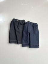 [minirobe] Non-fade panel denim pants