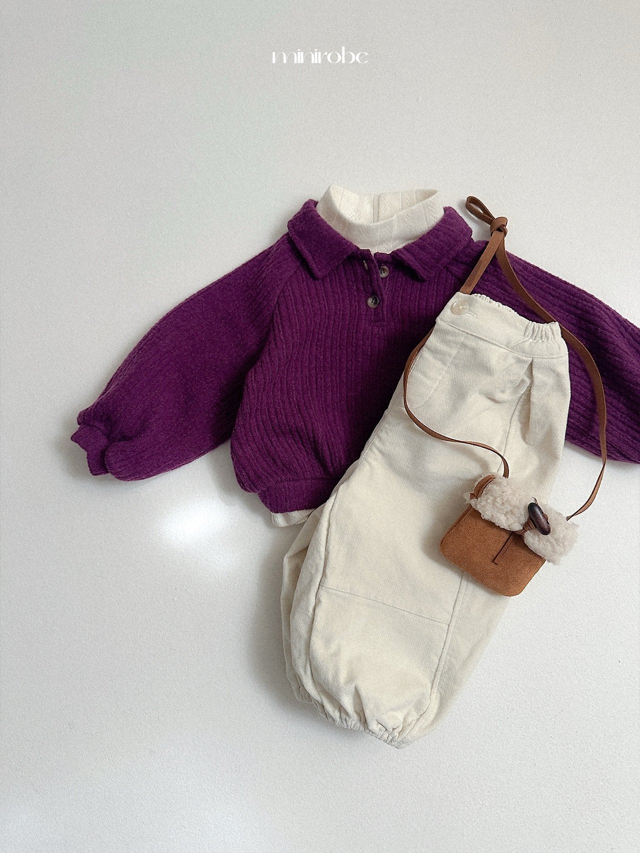 [minirobe] Winter peach jogger pants