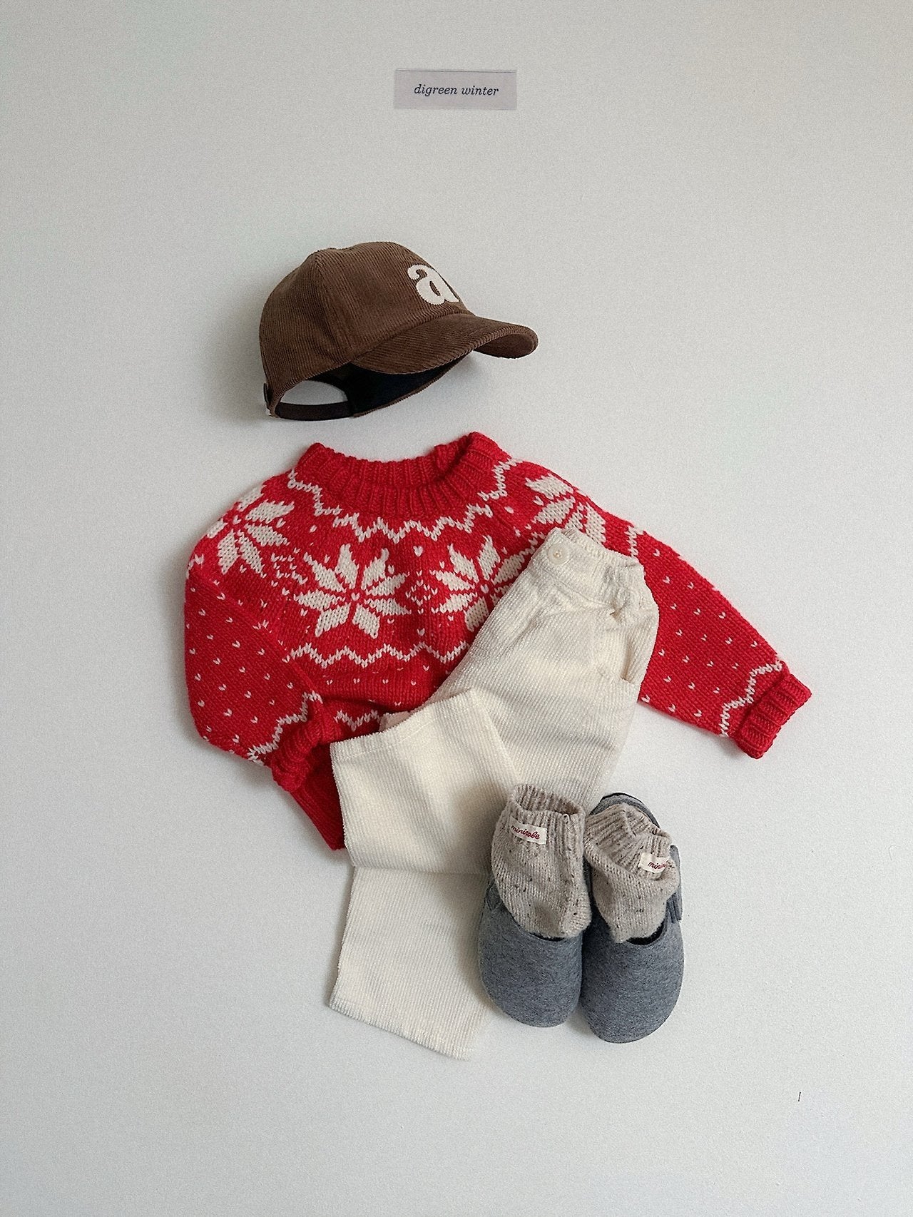 [digreen] Snowflake Knit Pullover