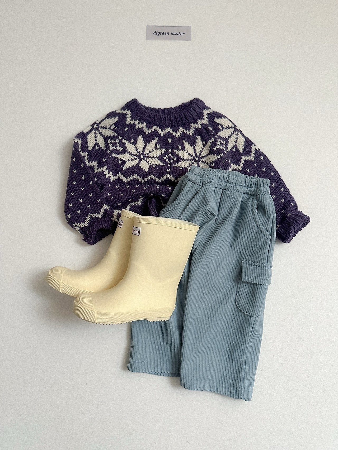 [digreen] Snowflake Knit Pullover