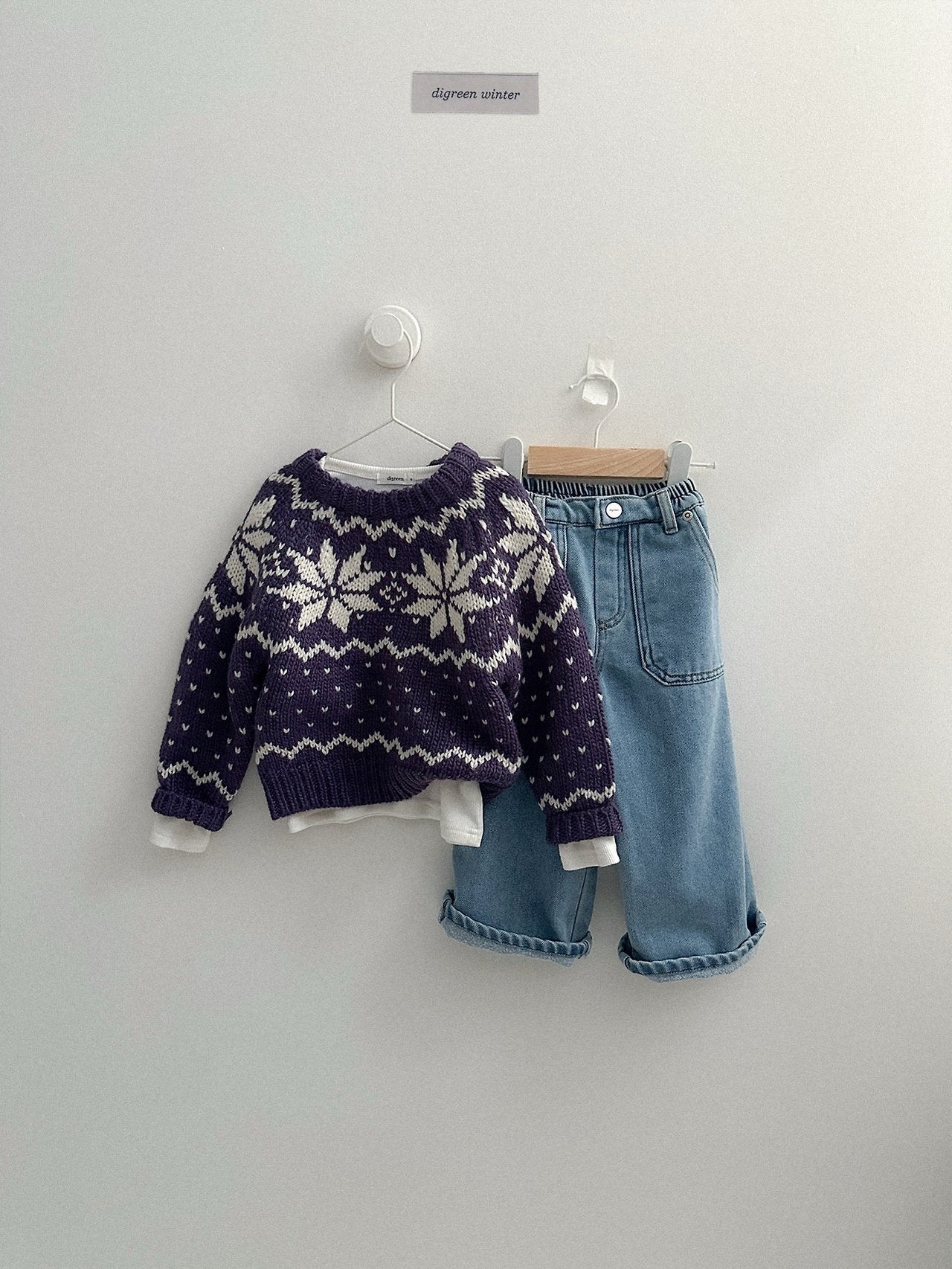 [digreen] Snowflake Knit Pullover