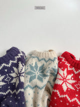 [digreen] Snowflake Knit Pullover